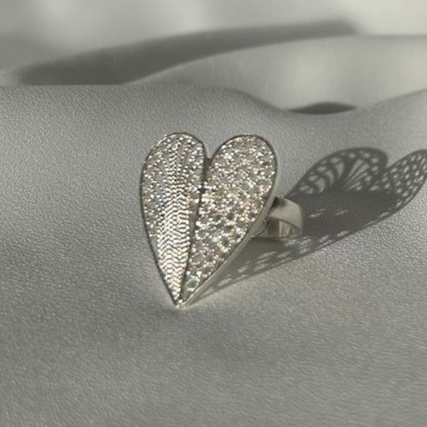 Intertwined Heart Silver Ring