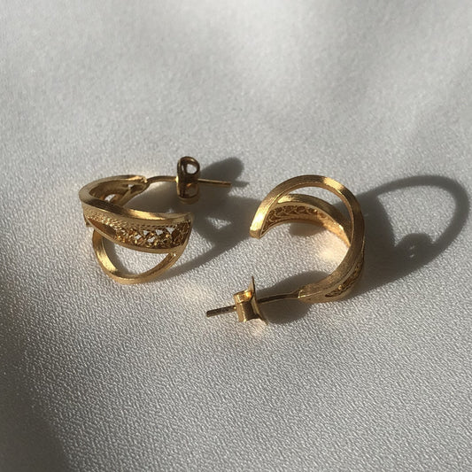 Orchid Silver Hoops (Gold Plated)